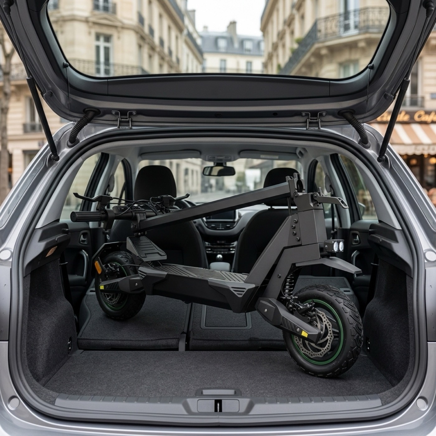 VOLTAN X1 folded in a car trunk